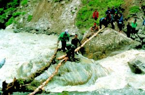 Crossing Rishi Ganga